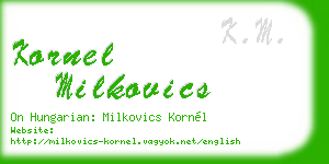 kornel milkovics business card