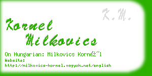 kornel milkovics business card